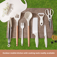 Ensemble de couteaux d'extérieur, couteau de cuisine en céramique portable, couteau à fruits, planche à découper, camping, pique-nique, rangement de camping