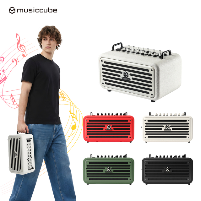 Musiccube MA60III Guitar Amplifier Rechargeable Portable 2 Channels 120W PA System Busking Speaker