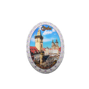 OEM/ODM New Style Custom Rectangle Praha Castle Style Prague Astronomical Clock Czech Souvenir Tin Foil Soft Fridge <strong>Magnet</strong> - Product Image 4