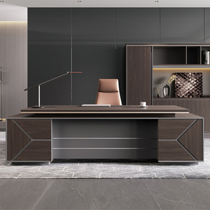 Escritorio de Oficina de Madera Convertible de Lujo Moderno Personalizado con Diseño Modular para Uso Ejecutivo de CEO/Jefe - Product Image 1