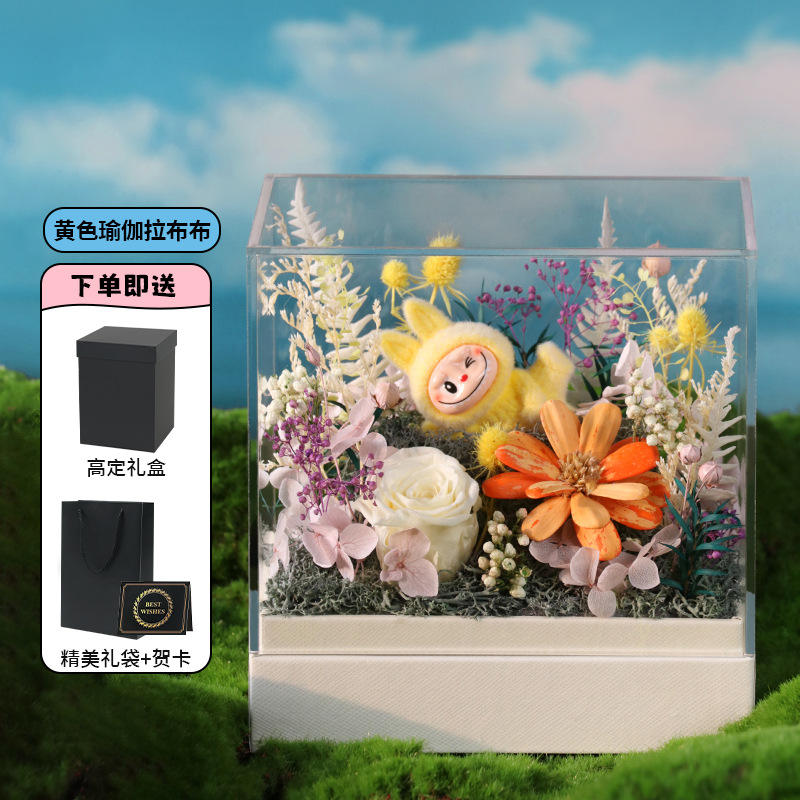 Yellow yoga labubu - set material pack