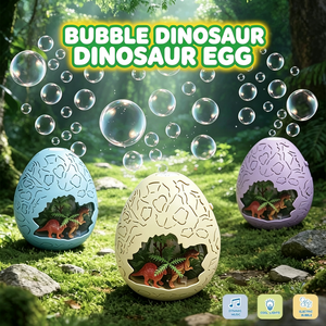 Máquina de Burbujas con Forma de Huevo de Dinosaurio para Niños de 3 Años en Adelante, Soplador <span class=keywords><strong>Musical</strong></span> a Pilas con Luces Brillantes, Juguete para Exteriores - Product Image 2