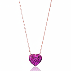 Corazón diseño rubí circón piedra encanto colgante turco hecho a mano venta al por mayor 925 joyería de plata esterlina - Product Image 2