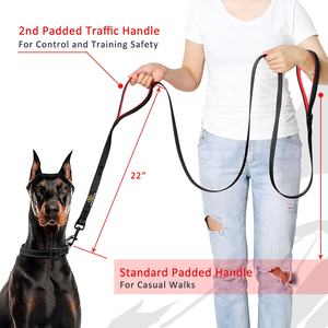 6ft 8ft Traffic Hunde leine Gepolstert 2 Griff Reflektierende <span class=keywords><strong>Nylon</strong></span> Doppel griff Hunde leine - Product Image 2