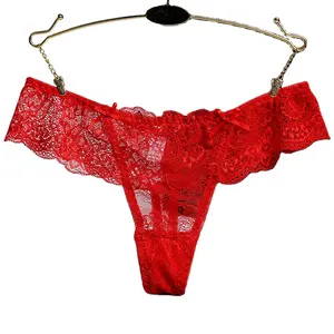 Calcinha de renda sexy para mulheres, calcinha de corte baixo em linha T, calcinha quente para mulheres