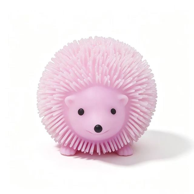 New Popular Eco-friendly Flashing Cute Squeeze Small Hedgehog Toy Stress Ball Inflatable Splat Light Puffer Ball