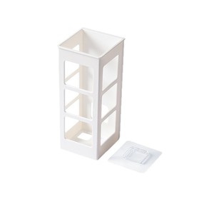 Étagère de rangement murale en plastique blanc rectangulaire pour outils de coiffure, étagère de salle de bain, aucun perçage requis - Product Image 3