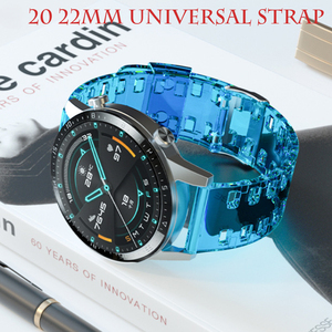 Bracelet CAOWTAN 20mm 22mm pour bracelet de montre Samsung galaxy <span class=keywords><strong>42mm</strong></span> 46mm gear s3 silicone transparent remplacement pour Huawei GT 2e honour - Product Image 6