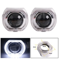 Feux de jour LED Angel Eyes 80mm 95mm avec caches, lentilles de projecteur bicolores blanc-jaune pour