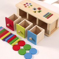 Boîte de tri de formes Montessori en bois, jeu de pièces à insérer pour l'association des couleurs, jouet sensoriel éducatif pour tout-petits, développement de la motricité fine