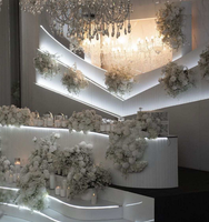 Mur de toile de fond de mariage moderne personnalisé, en forme de vague blanche, en acrylique PVC 3D, pour la décoration de scène de mariage avec éclairage LED
