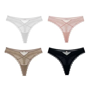 Bragas de mujer para verano rosa, ligeras, sexis y sedosas, estampado de gato de <span class=keywords><strong>Anime</strong></span> juguetón con lazo de encaje, ropa interior Pure Desire, Logo en la cintura - Product Image 6
