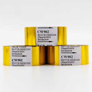 Cinta de alta calidad 25mm * 100m cinta de estampado en caliente negra lámina de codificación en caliente para máquina de codificación - Product Image 3