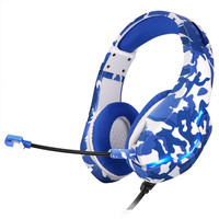 J-10 casque de jeu filaire pliable avec micro LED Camouflage casque pour enfants convient aux ordinateurs. PS4.XBOX, etc.