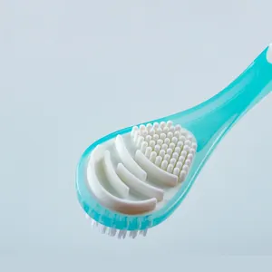 High Quality Fresh Breath Double Sides Nylon Bristle Brush Deep Cleaning Tongue Scraper Brush