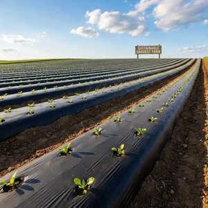 <span class=keywords><strong>Film</strong></span> de paillage souple en PBAT PLA de 300 m pour le moulage par soufflage, idéal pour la protection des sols agricoles commerciaux, la production de légumes et la couverture paysagère - Product Image 2