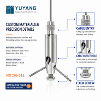 Kit de fixation au plafond réglable, séparateurs en Y, en acier inoxydable, cuivre, laiton, avec pince de câble YUYANG
