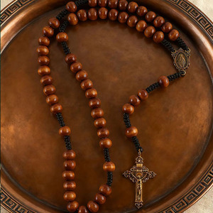 <span class=keywords><strong>Rosario</strong></span> in Legno con Croce Sacra, Accessorio Spirituale Cattolico - Product Image 2