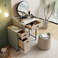 Coiffeuse de luxe Offre Spéciale avec miroir led Table de maquillage moderne Table de maquillage chambre intégrée Table de courtoisie de maquillage dalle de roche avec miroir