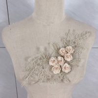Tendance Beige 3d Fleur Dentelle Applique Couture Patch pour Designer Tailleur LT2352A