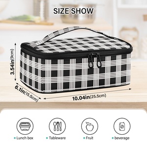 Portable Casserole Travel Carry Bag Insulated Cooler Bag Hawaiian Black Palaka Custom Design Casserole Dish Carrier for Camping - Product Image 3