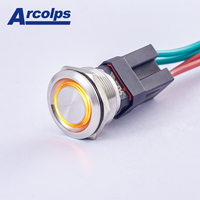 Interrupteur à bouton-poussoir industriel étanche 25mm Matériau en acier inoxydable Indicateur lumineux Conception d'engrenage 10A Max. Courant électronique