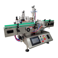 Machine d'étiquetage automatique pneumatique pour bouteilles/bocaux carrés avec moteur PLC pour une application d'étiquettes adhésives à haute productivité