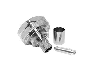 RFコネクタDiN L297/16タイプオスピンストレート圧着LMR400用RG393 RG213 RG214同軸ケーブルマイクロドット - Product Image 6