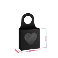 Boîte en papier kraft à poignée, portable, pour vin rouge, avec fenêtre, idéale comme coffret cadeau
