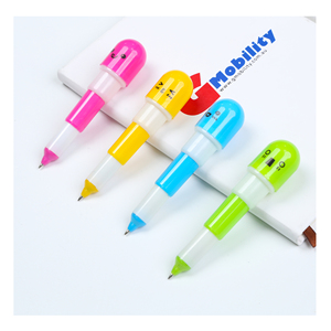 Penna a Sfera Retrattile a Forma di Pillola con Logo Personalizzato, in Plastica, per Regali Promozionali Scolastici - Product Image 2