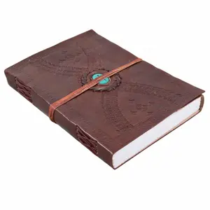 สมุดปกหนังลายนูนแนววินเทจทำจากผ้าฝ้ายหรือสมุดสเก็ตช์ไดอารี่หนังสือคัดลายมือ