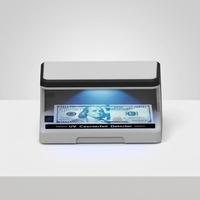 Machine de comptage de billets automatique portable en plastique, mini, avec lumière UV LED, détecteur de devises et vérificateur de monnaie suspecte haute visibilité