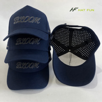Casquette de baseball structurée à 6 panneaux avec logo personnalisé OEM, trous perforés au laser, en nylon respirant, pour hommes et femmes