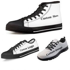 Vente en gros usine, MOQ 1 pièce, Baskets de course décontractées personnalisées pour hommes, respirantes, avec soutien de la voûte plantaire, légères, noires, tailles 35-45, pour la marche - Product Image 1