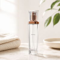 Flacon en verre givré plaqué or rose 15ml 30ml pour lotion, gravure personnalisée, vide, pour cosmétiques, spray, tonique facial, essence