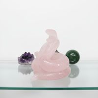 Vente en gros de sculptures d'animaux en cristal naturel de haute qualité, sculptures de renard à neuf queues et de sirène en cristal de quartz rose, cadeau