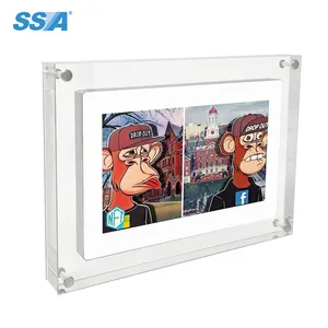 NTF frame 5 inch 7inch acrylic digital photo frame with 8GB meomry nft photo