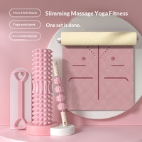 Tapis de yoga personnalisé de haute qualité avec logo, pliable, en caoutchouc TPE épais, imprimé, pour femmes, ensemble de fitness, bandes de résistance, rouleaux en mousse, bâton de fitness