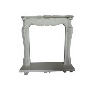 कस्टम आकार आधुनिक ग्रे संगमरमर के फायरप्लेस चारों ओर नक्काशीदार पुष्प पैटर्न पत्थर मैटल वाटरप्रूफ, बाथरूम विला के लिए टिकाऊ - Product Image 4
