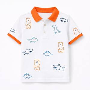 <span class=keywords><strong>T</strong></span>-<span class=keywords><strong>shirt</strong></span> à manches courtes personnalisé pour enfants, nouveau polo pour garçons avec broderie de dessins animés sur toute la surface, à manches courtes, décontracté pour l'é<span class=keywords><strong>t</strong></span>é - Product Image 2