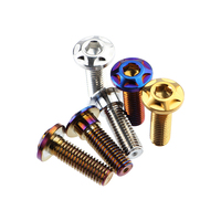 Vis de moto personnalisées en titane, colorées arc-en-ciel, à tête fendue, à six pans creux et Torx