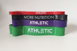 गुलाबी पावरलिफ्टिंग शक्ति बॉडीबिल्डिंग व्यायाम लोचदार रबर प्रतिरोध पुल सहायता बैंड - Product Image 6