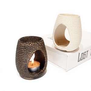 Diffuseur d'aromathérapie en céramique, brûleur d'encens avec texture de glaçure craquelée pour la décoration de la maison - Product Image 4