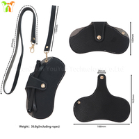 Étui à lunettes portable fin en cuir PU souple, design écologique, style rectangulaire tendance, pochette pour lunettes de soleil et lunettes de vue pour femmes