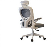 Chaise de bureau ergonomique en maille avec accoudoirs réglables, base pivotante et appui-tête – Chaise confortable pour l'étude et le bureau à domicile