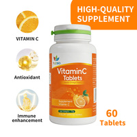 Comprimés à croquer de vitamine C pour adultes, marque privée OEM, végétaliens, emballage personnalisé avec logo, complément alimentaire pour renforcer le système immunitaire, vente en gros, santé