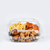 RESG grande collation restauration rapide transparent PET rPET livraison 9 pouces boîtes d'emballage pour hamburger personnalisées récipient à hamburger en plastique avec couvercle