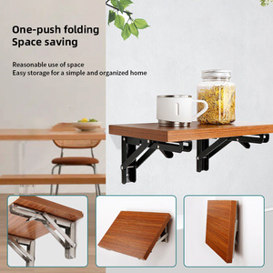 Zwarte Verf Opvouwbare Plank Beugels Heavy Duty Metalen Inklapbare Plank Beugel Voor Bank Tafel Plank Scharnier Aan De Muur Gemonteerd - Product Image 2