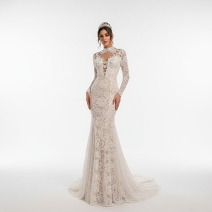 Vestido de Noche Personalizado de Talla Grande, de Alta Calidad, Estilo Sirena, con Cola Desmontable, Nuevo Diseño, Vestido de Novia - Product Image 1