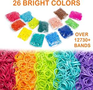 Kit de Recharge de Bracelets en Élastiques Synthétiques Multicolores Arc-en-ciel pour Enfants, pour Tissage et Bricolage Créatif, Cadeau - Product Image 6